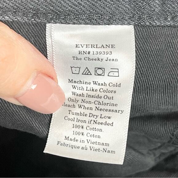 Everlane The Cheeky Jean High Waisted Straight Leg Woman’s size 25 washed black - Picture 6 of 7